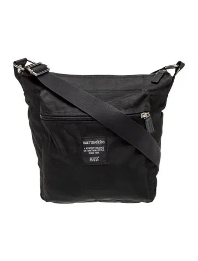 Pre-owned Marimekko Canvas Crossbody Bag In Black