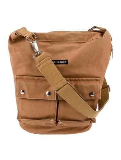 Pre-owned Marimekko Canvas Messenger Bag In Brown
