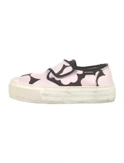 Pre-owned Marimekko Canvas Printed Sneakers In White