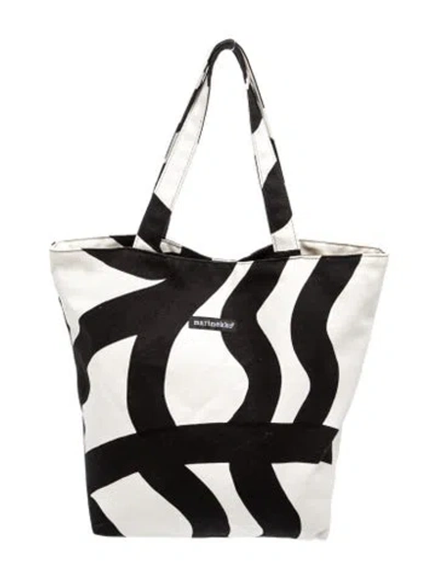Pre-owned Marimekko Canvas Shoulder Bag In Black