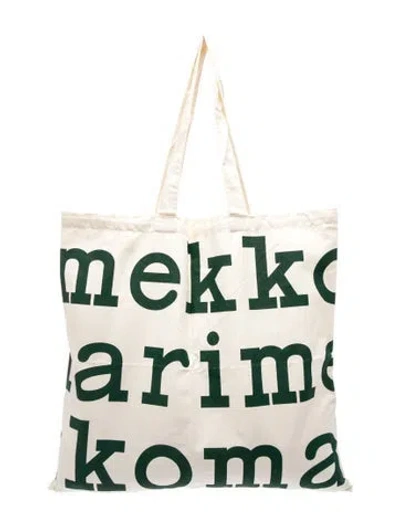 Pre-owned Marimekko Canvas Tote In Neutral