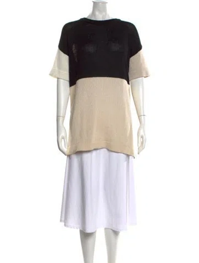 Pre-owned Marimekko Colorblock Pattern Crew Neck Sweater In Black/neutrals