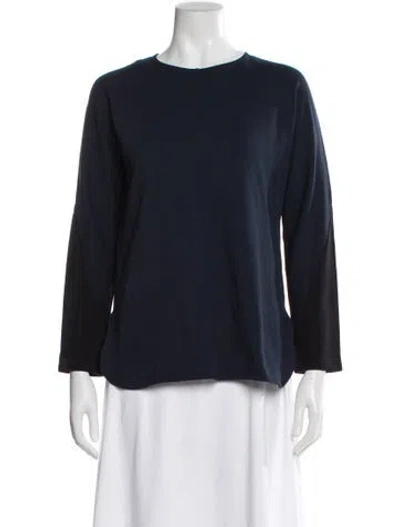 Pre-owned Marimekko Colorblock Pattern Crew Neck Top In Blue