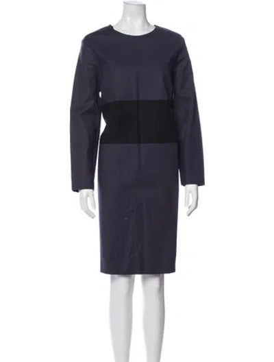 Pre-owned Marimekko Colorblock Pattern Knee-length Dress In Blue