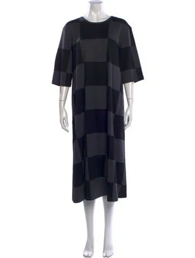 Pre-owned Marimekko Colorblock Pattern Long Dress W/ Tags In Blue