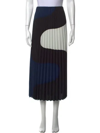 Pre-owned Marimekko Colorblock Pattern Midi Length Skirt In Black