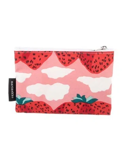 Pre-owned Marimekko Cotton Cosmetic Bag In Pink