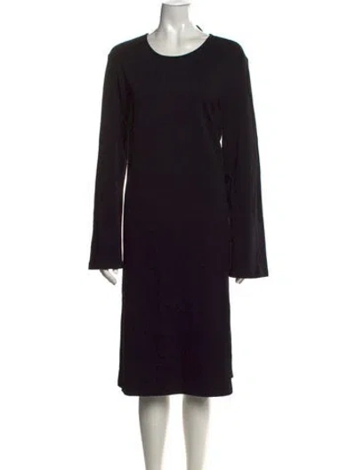 Pre-owned Marimekko Crew Neck Knee-length Dress In Black