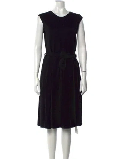 Pre-owned Marimekko Crew Neck Knee-length Dress In Black