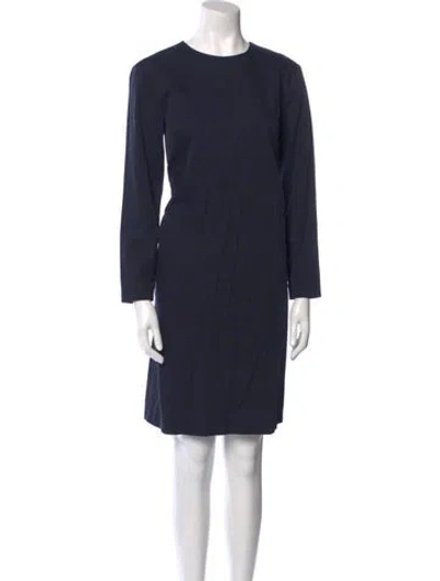 Pre-owned Marimekko Crew Neck Knee-length Dress In Blue