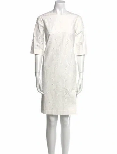 Pre-owned Marimekko Crew Neck Knee-length Dress W/ Tags In White