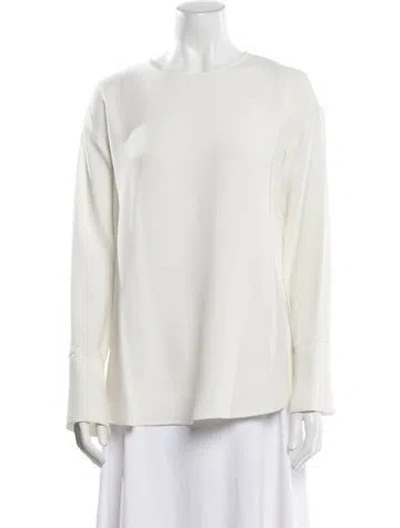 Pre-owned Marimekko Crew Neck Long Sleeve Sweatshirt In White
