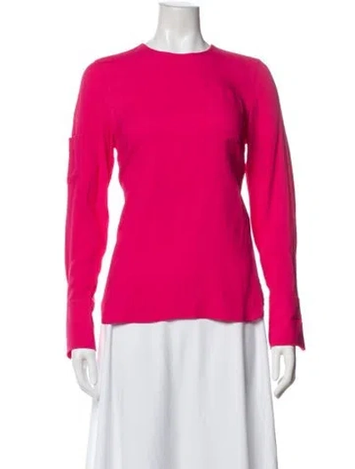 Pre-owned Marimekko Crew Neck Long Sleeve Top In Pink