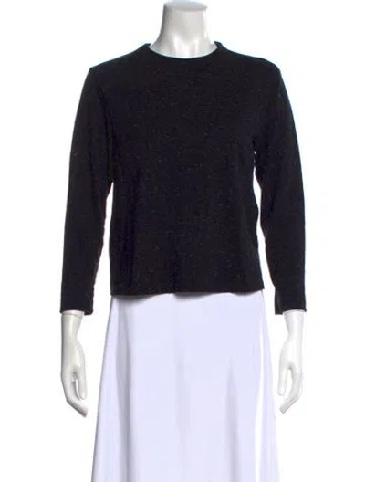 Pre-owned Marimekko Crew Neck Long Sleeve T-shirt In Black