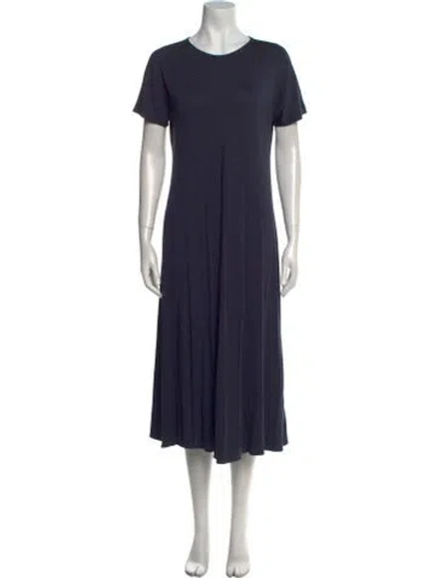 Pre-owned Marimekko Crew Neck Midi Length Dress In Blue