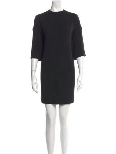 Pre-owned Marimekko Crew Neck Mini Dress In Black