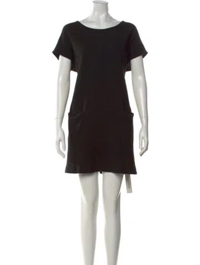 Pre-owned Marimekko Crew Neck Mini Dress In Black