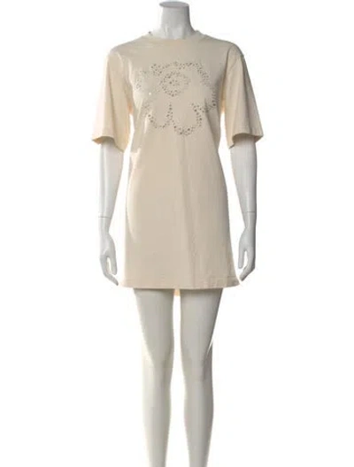 Pre-owned Marimekko Crew Neck Mini Dress In Neutral