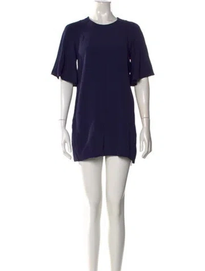 Pre-owned Marimekko Crew Neck Mini Dress W/ Tags In Blue