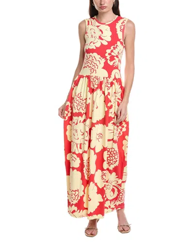 Marimekko Drapee Pioni Maxi Dress In Yellow