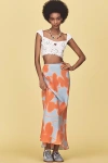 Marimekko Ekspressio Ketunleipä Floral Midi Skirt In Blue