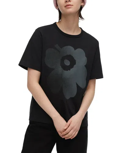 Marimekko Erna Unikko Placement Kioski T-shirt In Black