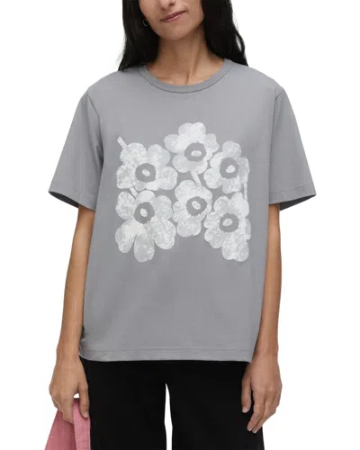 Marimekko Erna Unikko Placement Kioski T-shirt In Gray
