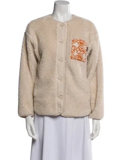 Pre-owned Marimekko Faux Fur Jacket In Neutral