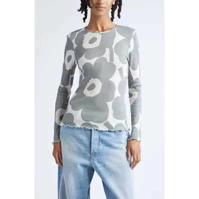 Marimekko Floraali Unikko Rib Top In Gray