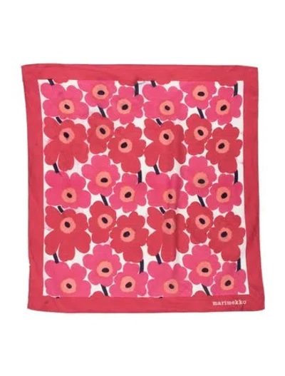 Pre-owned Marimekko Floral Print Bandana In Pink