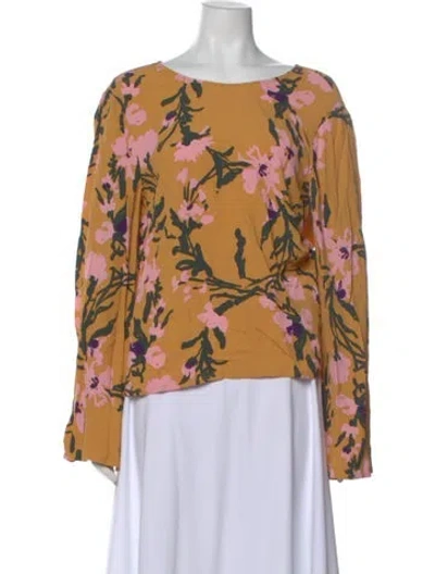 Pre-owned Marimekko Floral Print Crew Neck Top In Multi