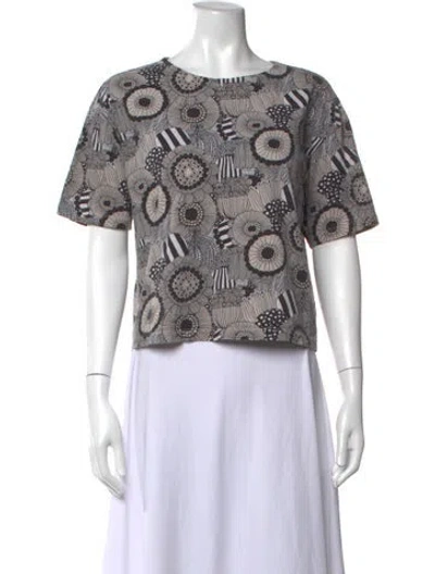 Pre-owned Marimekko Floral Print Crew Neck T-shirt In Multicolor