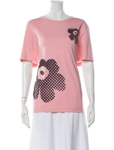 Pre-owned Marimekko Floral Print Crew Neck T-shirt W/ Tags In Pink