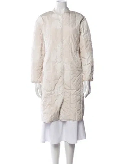 Pre-owned Marimekko Floral Print Down Coat In Neutrals