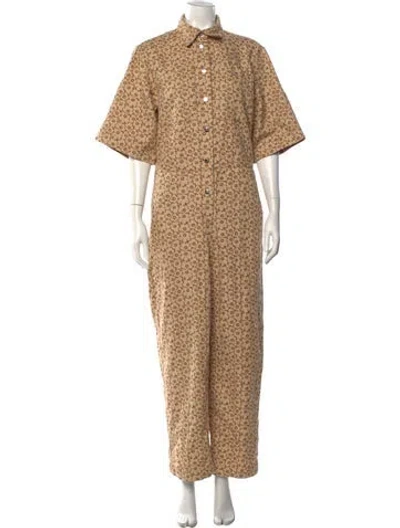 Pre-owned Marimekko Floral Print Jumpsuit In Neutrals