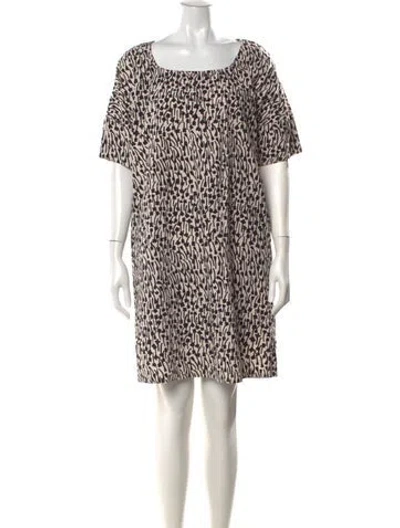 Pre-owned Marimekko Floral Print Knee-length Dress In Black