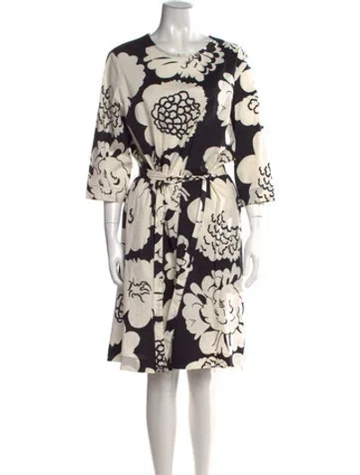 Pre-owned Marimekko Floral Print Knee-length Dress In Multi