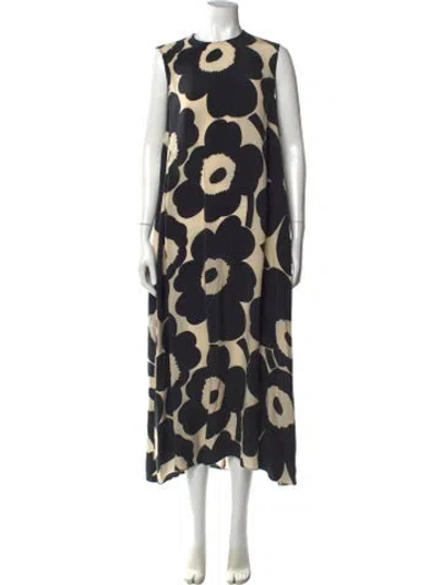 Pre-owned Marimekko Floral Print Long Dress In Multi