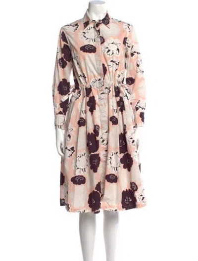 Pre-owned Marimekko Floral Print Midi Length Dress In Multi