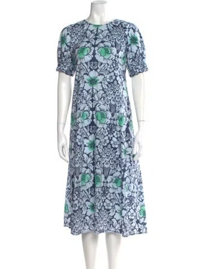 Pre-owned Marimekko Floral Print Midi Length Dress In Multi