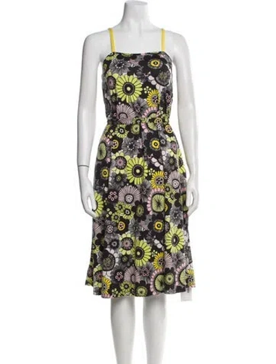 Pre-owned Marimekko Floral Print Midi Length Dress In Neutral