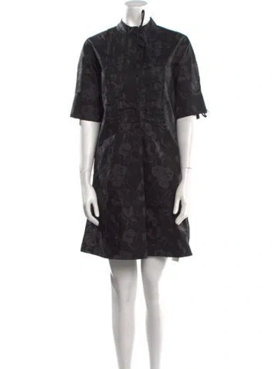 Pre-owned Marimekko Floral Print Mini Dress In Black