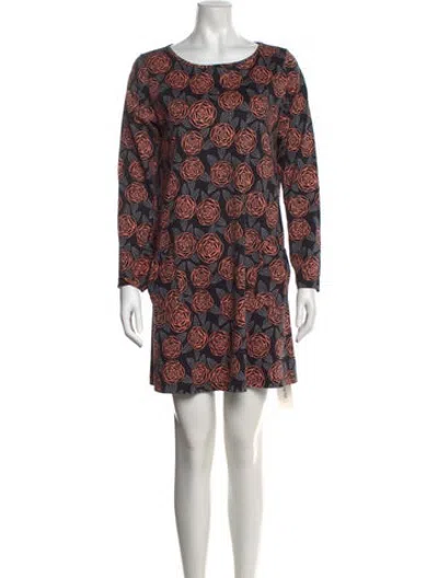 Pre-owned Marimekko Floral Print Mini Dress In Multicolor
