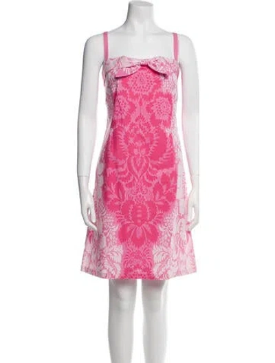 Pre-owned Marimekko Floral Print Mini Dress In Pink