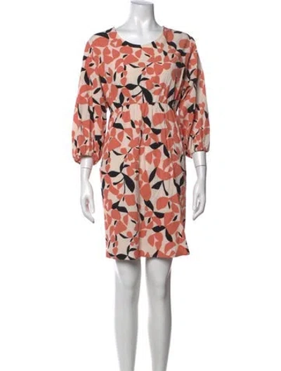 Pre-owned Marimekko Floral Print Mini Dress In Pink