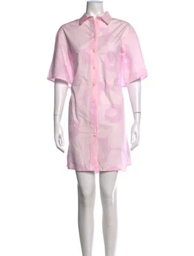 Pre-owned Marimekko Floral Print Mini Dress In Pink