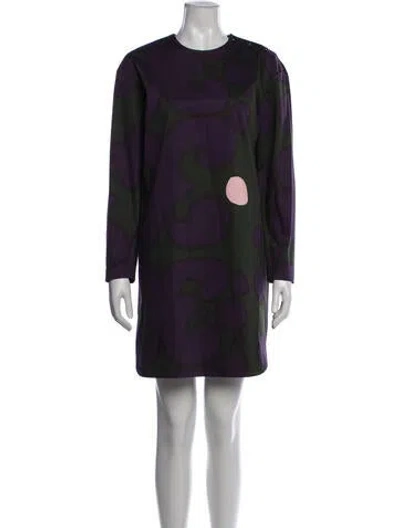 Pre-owned Marimekko Floral Print Mini Dress In Purple