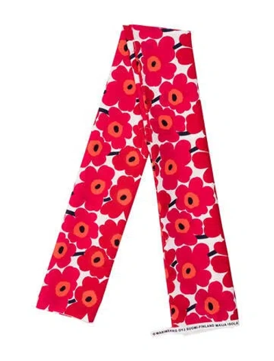 Pre-owned Marimekko Floral Print Scarf In Pink