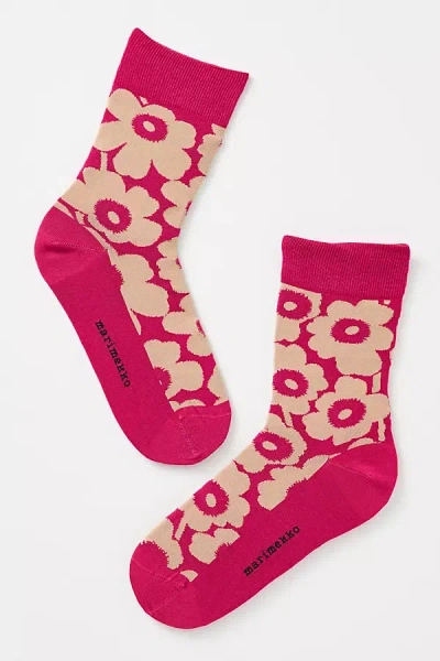 Marimekko Flower Socks In Pink