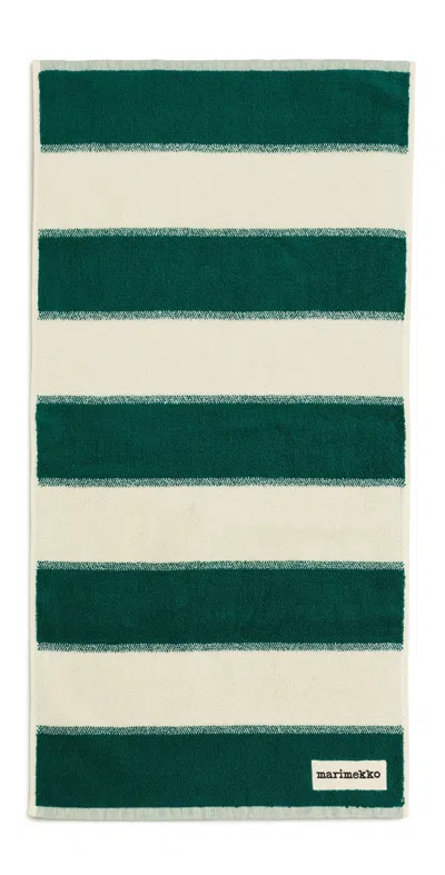 Marimekko Galleria Hand Towel Emerald/melon In Multi